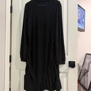 Amazon Black Long Sleeve Dress with Ruffle Hem